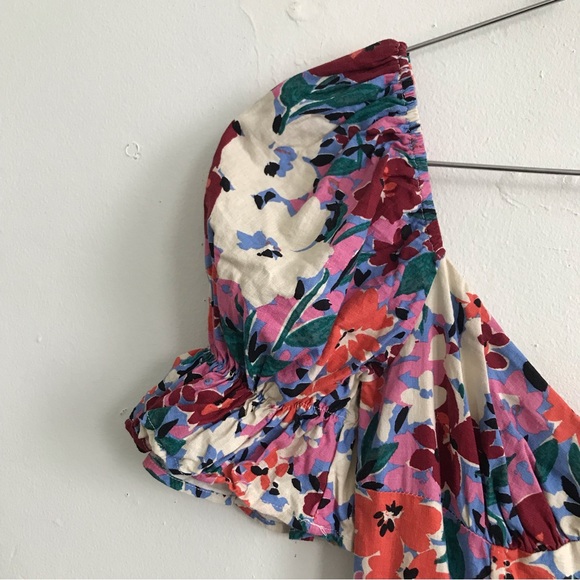 OLIVACEOUS PUFF SLEEVE OFF SHOULDER RUCHED MINI FLORAL DRESS - Picture 4 of 7